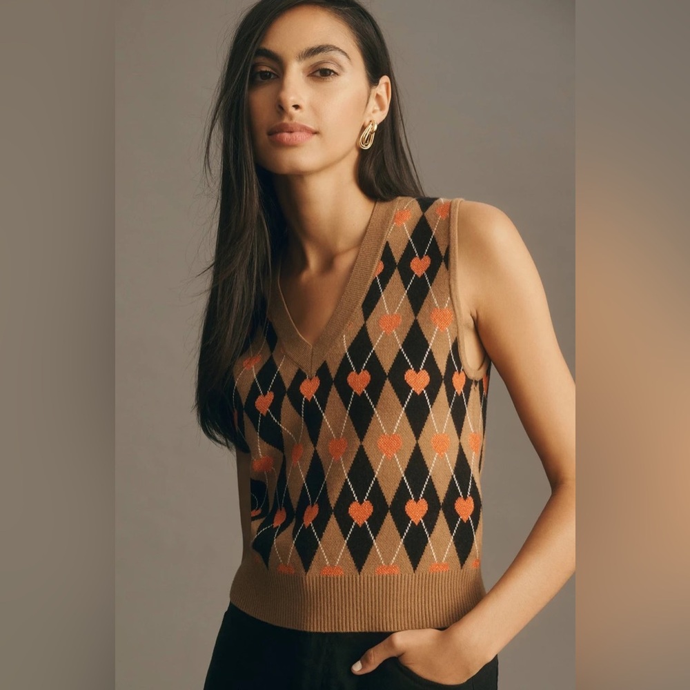 Anthropologie Maeve V-Neck Sweater Vest